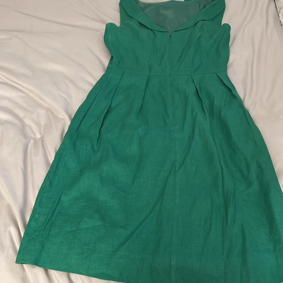 EUC LAN’SEND KELLY GREEN LINEN SHEATH DRESS SIZE 2 - Picture 5 of 11